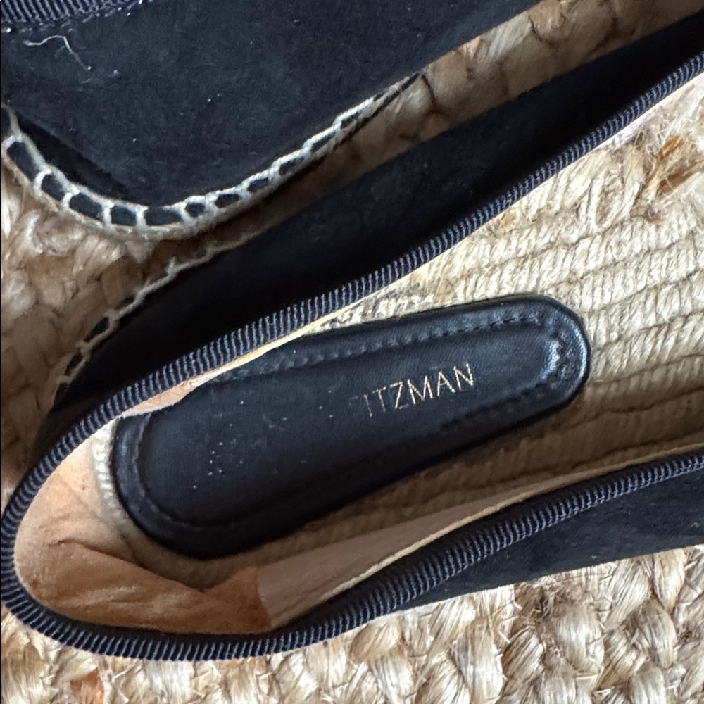 Stuart Weitzman 9M Black Suede Flat Espadrille Shoes - Picture 9 of 11